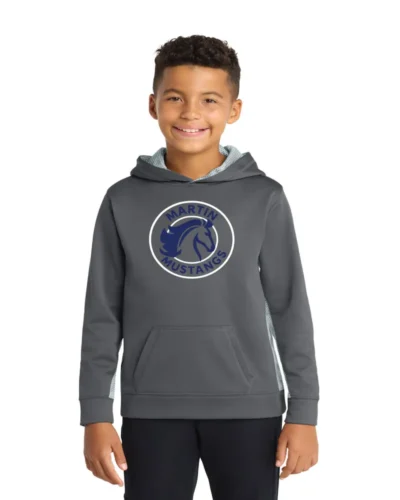 Sport-Tek® Youth Sport-Wick® CamoHex Fleece Colorblock Hooded Pullover