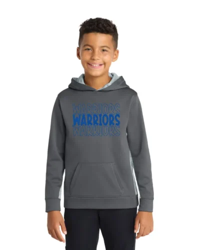 Sport-Tek® Youth Sport-Wick® CamoHex Fleece Colorblock Hooded Pullover